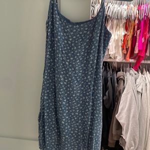 blue flower mini dress